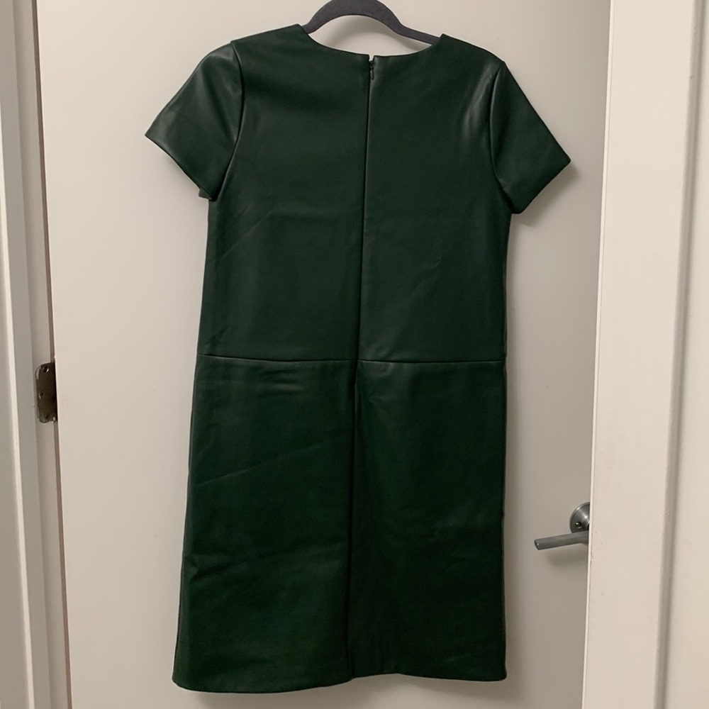 NEW!! Ann Taylor • Green Faux Leather Shift Dress • 2 - Picture 7 of 7